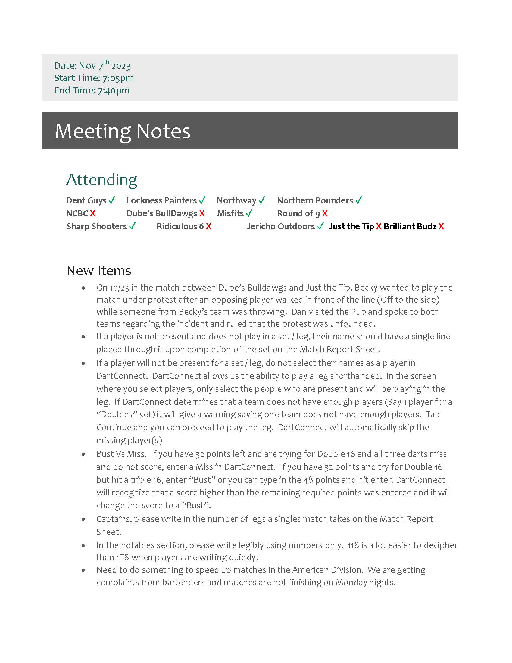 November 2023 Meeting Minutes